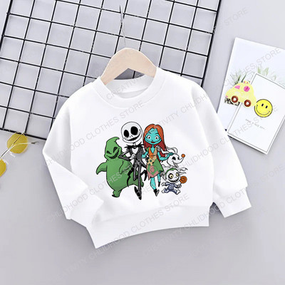 Jack Skellington Παιδικό Πουλόβερ Εφιάλτης Πριν από τα Χριστούγεννα Φούτερ με κουκούλα Παιδικά καθημερινά ρούχα Μικρό μωρό κινούμενα σχέδια για αγόρι κορίτσι φούτερ