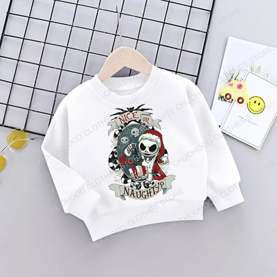 Jack Skellington Παιδικό Πουλόβερ Εφιάλτης Πριν από τα Χριστούγεννα Φούτερ με κουκούλα Παιδικά καθημερινά ρούχα Μικρό μωρό κινούμενα σχέδια για αγόρι κορίτσι φούτερ