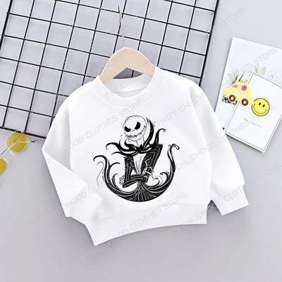Jack Skellington Παιδικό Πουλόβερ Εφιάλτης Πριν από τα Χριστούγεννα Φούτερ με κουκούλα Παιδικά καθημερινά ρούχα Μικρό μωρό κινούμενα σχέδια για αγόρι κορίτσι φούτερ