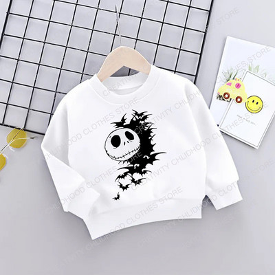 Jack Skellington Παιδικό Πουλόβερ Εφιάλτης Πριν από τα Χριστούγεννα Φούτερ με κουκούλα Παιδικά καθημερινά ρούχα Μικρό μωρό κινούμενα σχέδια για αγόρι κορίτσι φούτερ