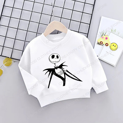 Jack Skellington Παιδικό Πουλόβερ Εφιάλτης Πριν από τα Χριστούγεννα Φούτερ με κουκούλα Παιδικά καθημερινά ρούχα Μικρό μωρό κινούμενα σχέδια για αγόρι κορίτσι φούτερ