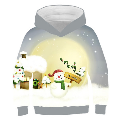 Kawaii Hoodies Χριστουγεννιάτικα 3d Print Φούτερ Santa Snowmen Φούτερ για αγόρια κορίτσια Unisex Φούτερ με κουκούλα Παιδική μόδα Υπερμεγέθη φούτερ