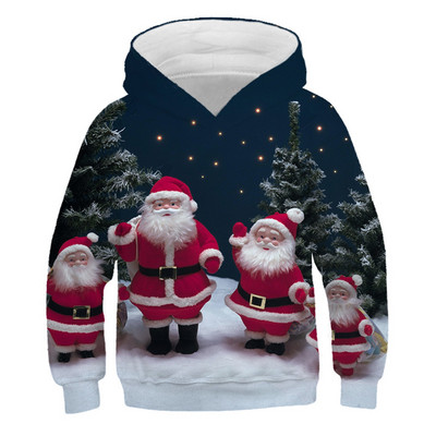 Kawaii Hoodies Χριστουγεννιάτικα 3d Print Φούτερ Santa Snowmen Φούτερ για αγόρια κορίτσια Unisex Φούτερ με κουκούλα Παιδική μόδα Υπερμεγέθη φούτερ