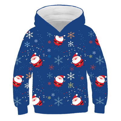 Kawaii Hoodies Χριστουγεννιάτικα 3d Print Φούτερ Santa Snowmen Φούτερ για αγόρια κορίτσια Unisex Φούτερ με κουκούλα Παιδική μόδα Υπερμεγέθη φούτερ