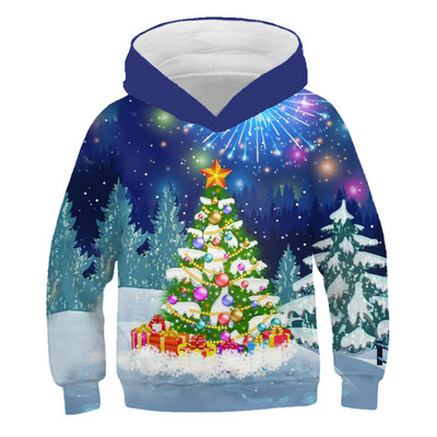 Kawaii Hoodies Χριστουγεννιάτικα 3d Print Φούτερ Santa Snowmen Φούτερ για αγόρια κορίτσια Unisex Φούτερ με κουκούλα Παιδική μόδα Υπερμεγέθη φούτερ
