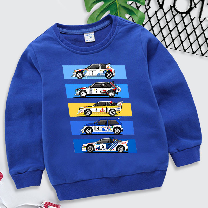 Rally Car Boys Girls Hoodies Drift Sweatshirt Fashion Car Fans Streetwear Automobile Culture Roupa Infantil Cartoon Детски дрехи
