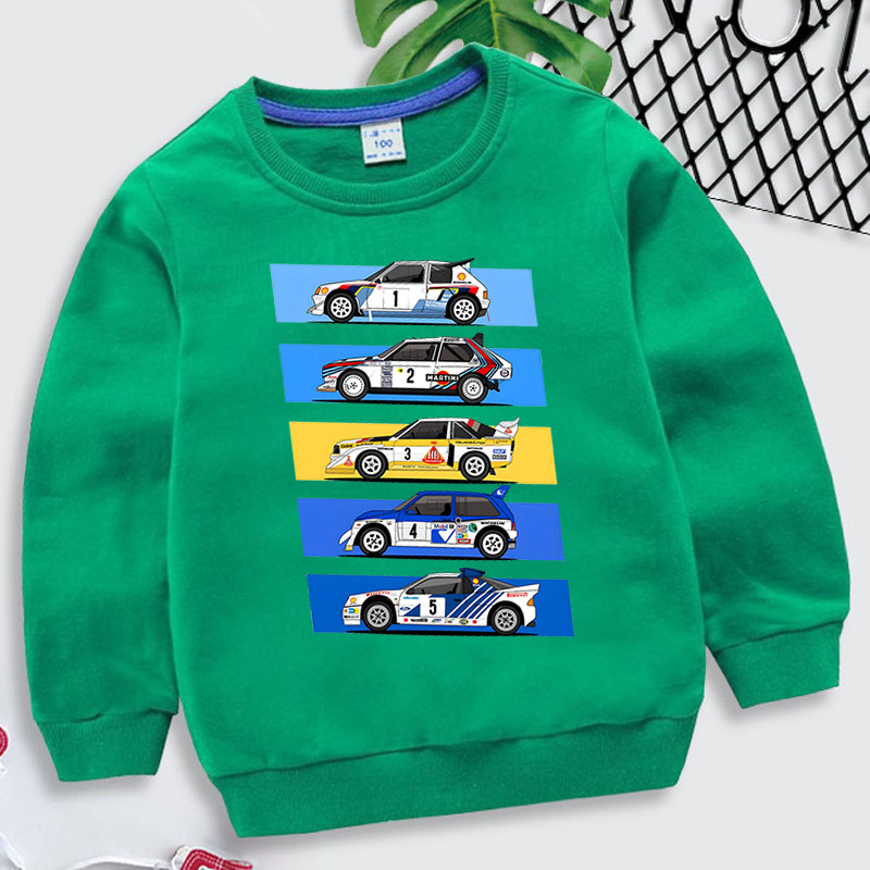Rally Car Boys Girls Hoodies Drift Sweatshirt Fashion Car Fans Streetwear Automobile Culture Roupa Infantil Cartoon Детски дрехи