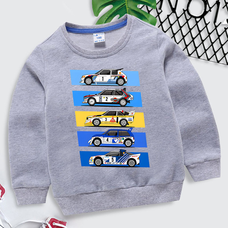 Rally Car Boys Girls Hoodies Drift Sweatshirt Fashion Car Fans Streetwear Automobile Culture Roupa Infantil Cartoon Детски дрехи