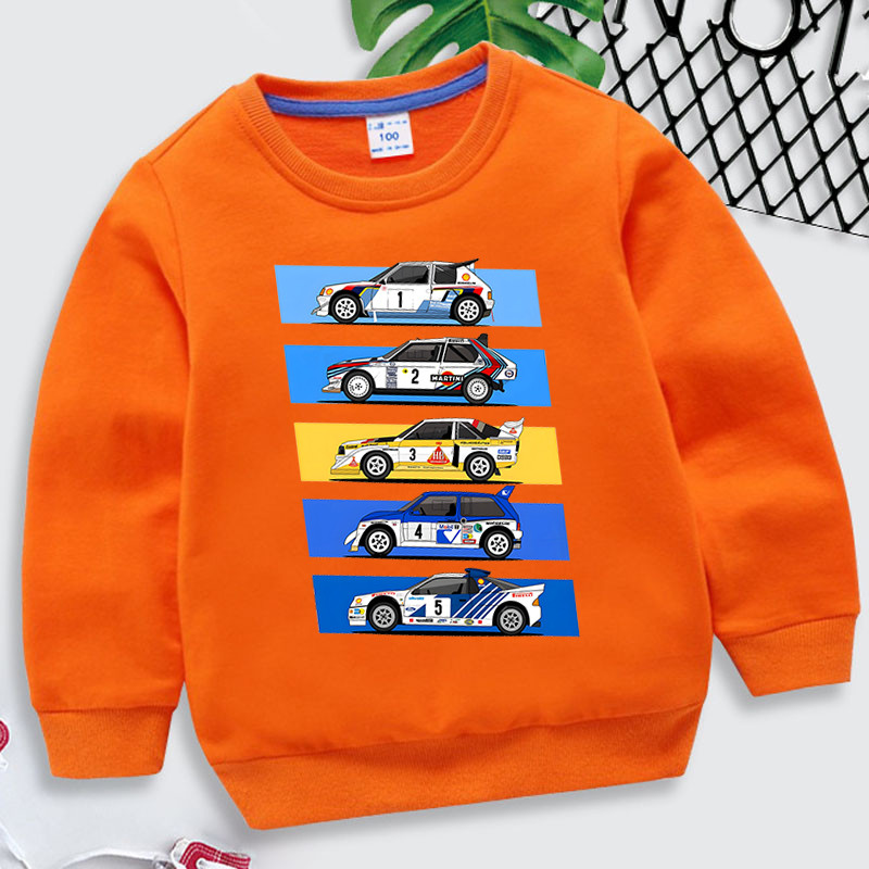 Rally Car Boys Girls Hoodies Drift Sweatshirt Fashion Car Fans Streetwear Automobile Culture Roupa Infantil Cartoon Детски дрехи