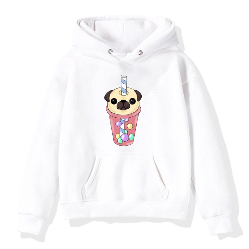 Суичъри с качулка за момичета с щампа Latte Суичъри с качулка с дълги ръкави Детски есенни дрехи в ежедневен стил Връхни дрехи за малки деца 2-14 години