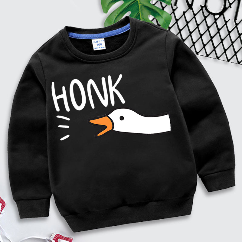 Harajuku Animal Goose Детски дрехи Goose Honk Суичър Video Game Y2k Streetwear Girls Cartoon Hoodie Funny Goose Boys Clothes