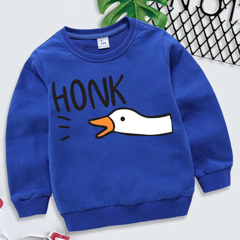 Harajuku Animal Goose Детски дрехи Goose Honk Суичър Video Game Y2k Streetwear Girls Cartoon Hoodie Funny Goose Boys Clothes