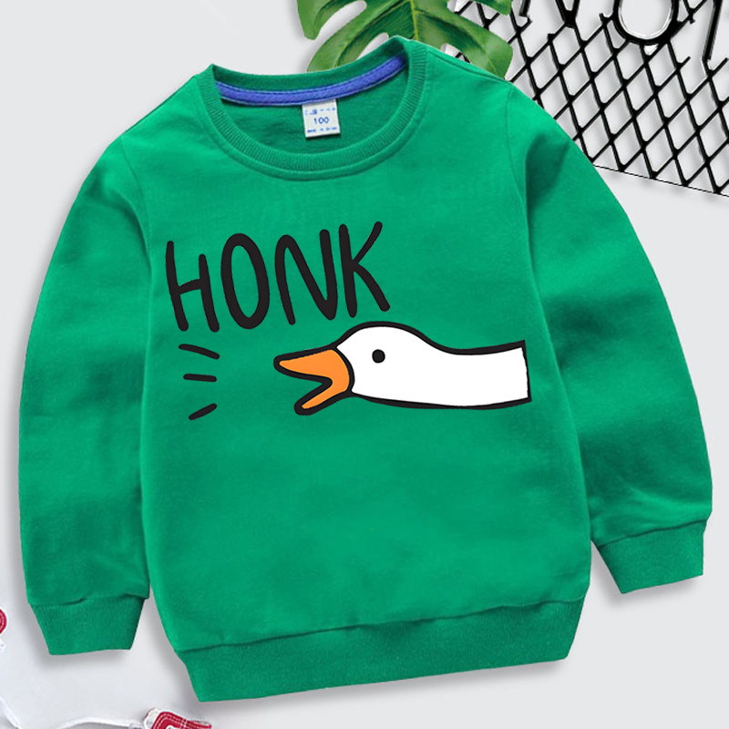 Harajuku Animal Goose Детски дрехи Goose Honk Суичър Video Game Y2k Streetwear Girls Cartoon Hoodie Funny Goose Boys Clothes