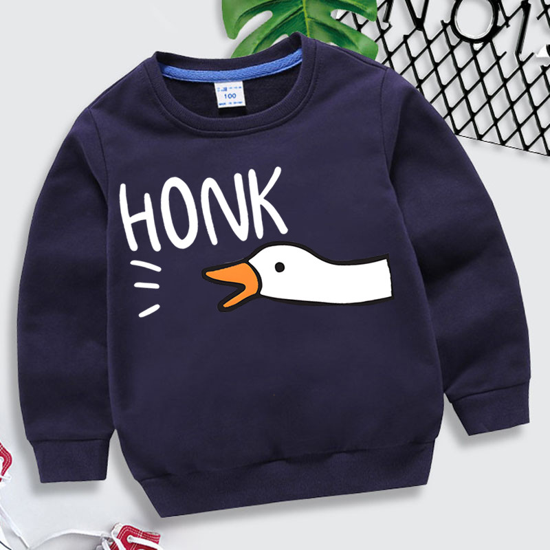 Harajuku Animal Goose Детски дрехи Goose Honk Суичър Video Game Y2k Streetwear Girls Cartoon Hoodie Funny Goose Boys Clothes