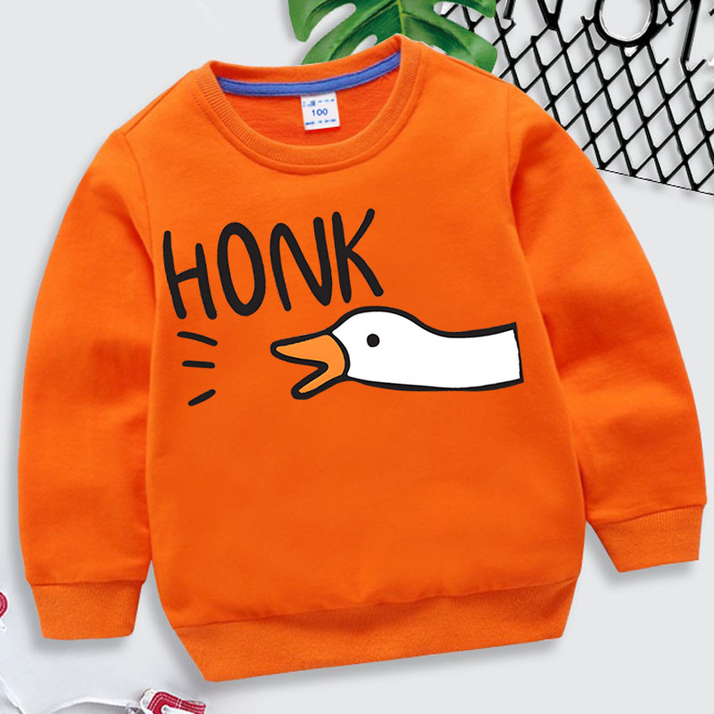 Harajuku Animal Goose Детски дрехи Goose Honk Суичър Video Game Y2k Streetwear Girls Cartoon Hoodie Funny Goose Boys Clothes