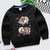 Guinea Pig Space Astronauts Φούτερ με κουκούλα με αισθητικά γραφικά Κορεάτικα μωρά αγόρια y2k sudadera κινούμενα σχέδια ζωάκια παιδικά ρούχα κορίτσια