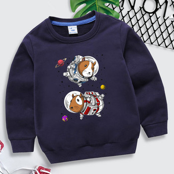 Guinea Pig Space Astronauts Aesthetic graphics суитшърт hoodie корейски бебета момчета y2k sudadera карикатура животни детски дрехи момичета