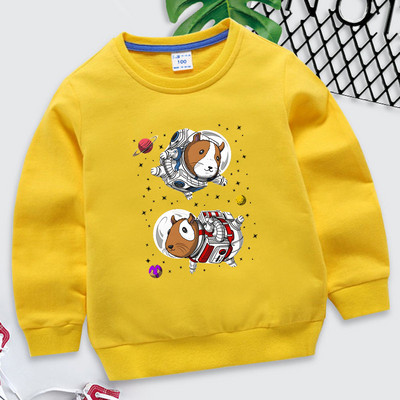 Guinea Pig Space Astronauts Φούτερ με κουκούλα με αισθητικά γραφικά Κορεάτικα μωρά αγόρια y2k sudadera κινούμενα σχέδια ζωάκια παιδικά ρούχα κορίτσια