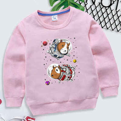 Guinea Pig Space Astronauts Φούτερ με κουκούλα με αισθητικά γραφικά Κορεάτικα μωρά αγόρια y2k sudadera κινούμενα σχέδια ζωάκια παιδικά ρούχα κορίτσια