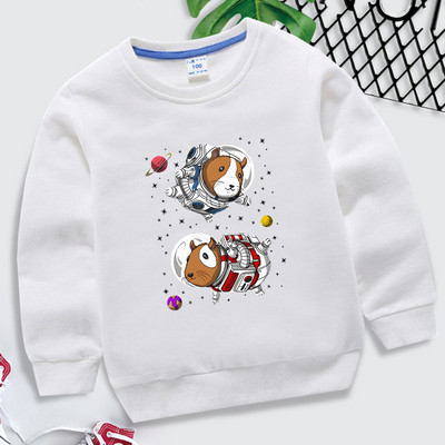 Guinea Pig Space Astronauts Φούτερ με κουκούλα με αισθητικά γραφικά Κορεάτικα μωρά αγόρια y2k sudadera κινούμενα σχέδια ζωάκια παιδικά ρούχα κορίτσια