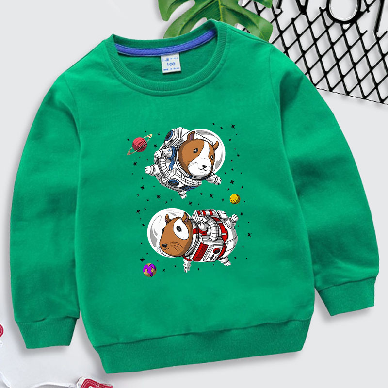 Guinea Pig Space Astronauts Aesthetic graphics суитшърт hoodie корейски бебета момчета y2k sudadera карикатура животни детски дрехи момичета
