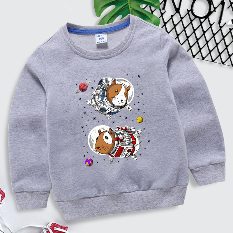 Guinea Pig Space Astronauts Aesthetic graphics суитшърт hoodie корейски бебета момчета y2k sudadera карикатура животни детски дрехи момичета