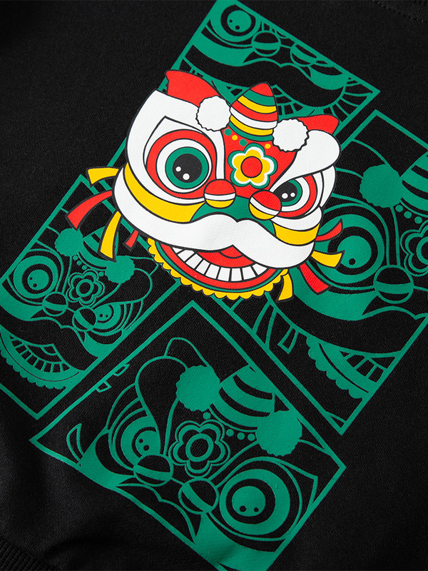 LJMOFA Kids Hoodie Креативен дизайн Детски дрехи Есен Китайски лъвски танц Бебешки пуловер Cool Casual Boy Streetwear Горнища D177