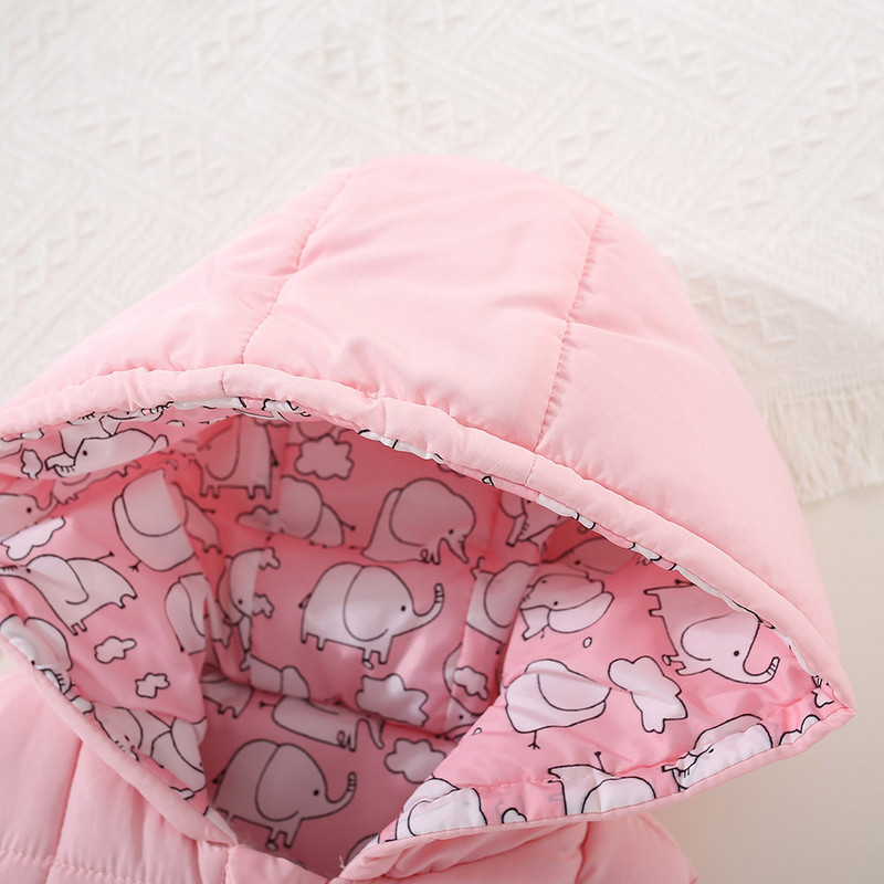 Прохождащо момиче Жилетка с качулка, флорален лък, удебелена топла зимна детска горна дреха, жилетка, дрехи за Деня на благодарността на принцесата