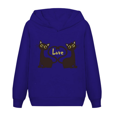 A Loving Couple Cat Print 2022 Νέα φθινοπωρινά παιδικά μπλουζάκια Φούτερ βελούδινα μακρυμάνικα παιδικά ρούχα Casual Comfort Hoodies