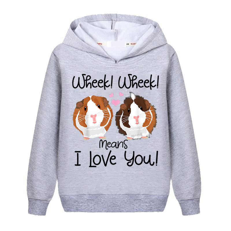 Морско свинче Забавни качулки Детски качулки Суичър Момчета Момичета Лятно палто Детски дълъг ръкав Момчета Ежедневно облекло с животински шарки