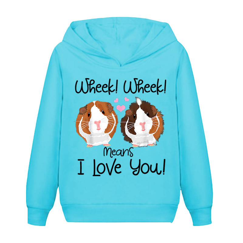 Морско свинче Забавни качулки Детски качулки Суичър Момчета Момичета Лятно палто Детски дълъг ръкав Момчета Ежедневно облекло с животински шарки