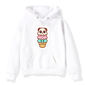 Panda Cartoon Hoodies Παιδικά Αγόρια Κοριτσίστικα Φούτερ Bubble Tea Print Παιδική φόρμα Fleece Φούτερ Μπουφάν Μικρό Φούτερ