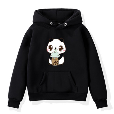 Hanorac din desene animate cu panda Copii Băieți Fete Hanorac Bubble Tea Print Copii Trening fleece Hanorace Jachetă Hanorac pentru copii mici