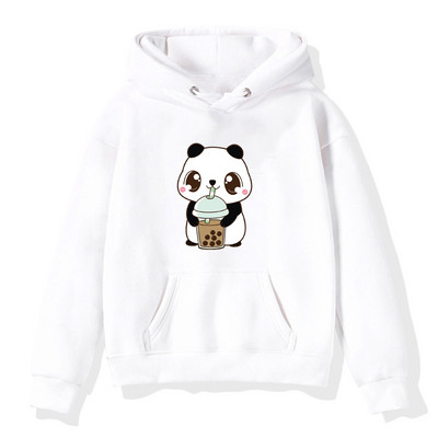 Panda Cartoon Hoodies Παιδικά Αγόρια Κοριτσίστικα Φούτερ Bubble Tea Print Παιδική φόρμα Fleece Φούτερ Μπουφάν Μικρό Φούτερ