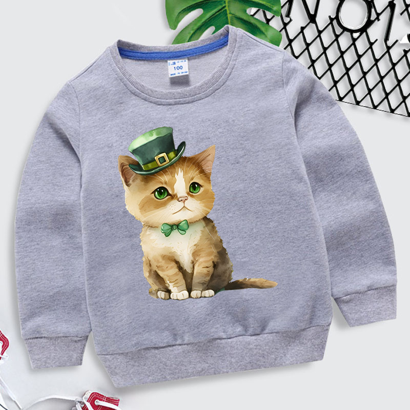 Patrick Animal Суичъри Детски карикатури Животни Котка Дрехи Детска шапка и качулка с папийонка Момчета Момичета с дълъг ръкав Patrick Hoodies