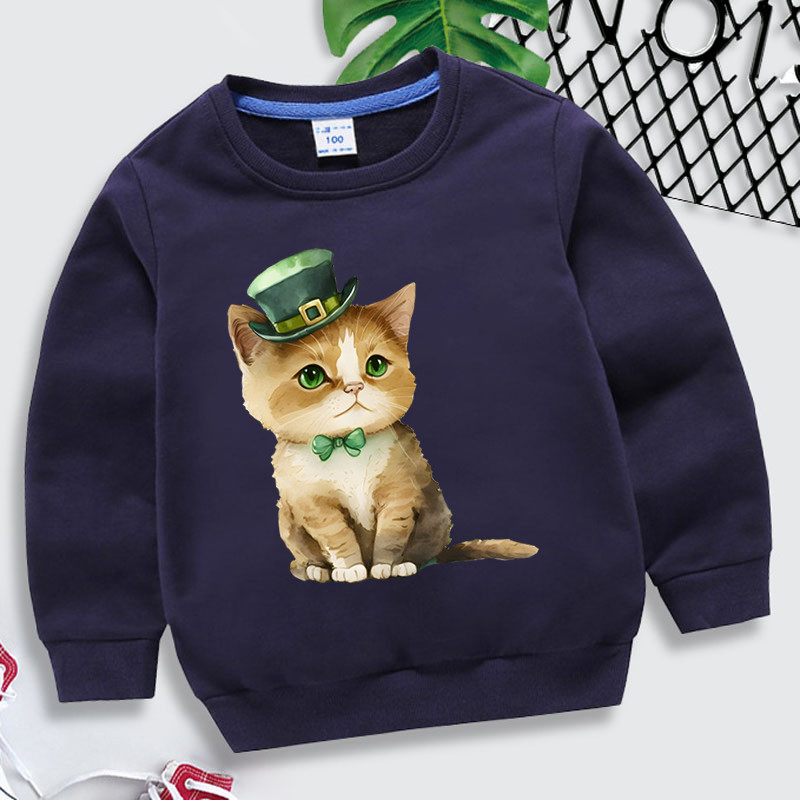 Patrick Animal Суичъри Детски карикатури Животни Котка Дрехи Детска шапка и качулка с папийонка Момчета Момичета с дълъг ръкав Patrick Hoodies