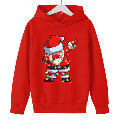 Χριστουγεννιάτικο Dab Santa Παιδικά κουκούλα Ρούχα κινουμένων σχεδίων Παιδικά πουλόβερ Ρούχα μακρυμάνικα χαρούμενα Χριστούγεννα για αγόρια κορίτσια με κουκούλα