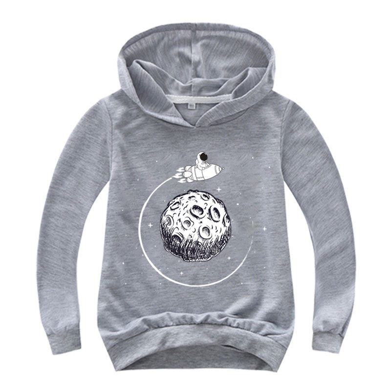 Момчета, момичета, суичъри с шарки на астронавт, лято, тийнейджъри, анимационни суичъри с дълги ръкави, костюми за малки момчета, суитшърт, облекло