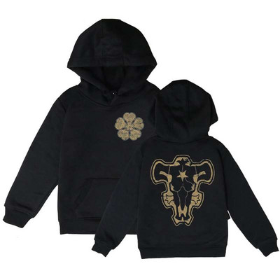 Anime Black Clover κινούμενα σχέδια παιδικά hoodie μωρά αγόρια hoodies Black Bulls Squad Emblem παιδικά ρούχα χαριτωμένα χειμωνιάτικα κοριτσίστικα φούτερ μπλούζα