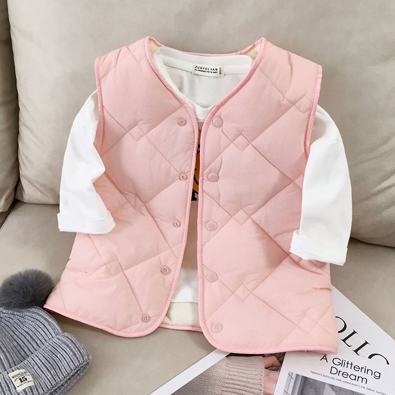 Novi jesenski zimski jednobojni ležerni prsluk bez rukava s V-izrezom, topli dječji kaput s podstavom od flisa, dječji prsluk za dječake, djevojčice, dječji prsluk