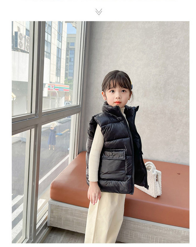 Jesen Zima Dječji prsluci Kaputi Topli prsluci za malu djecu od 2 do 7 godina za dječake Odjeća za djevojčice Sjajni vodootporni prsluci Gornja odjeća