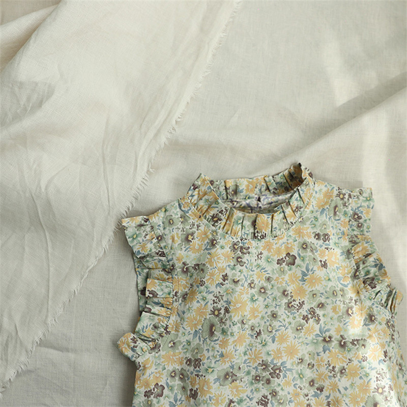 2023. Retro cvjetni print za malu djecu Majice za djevojčice Prsluk Odjeća Ljetne dječje majice Kostimi