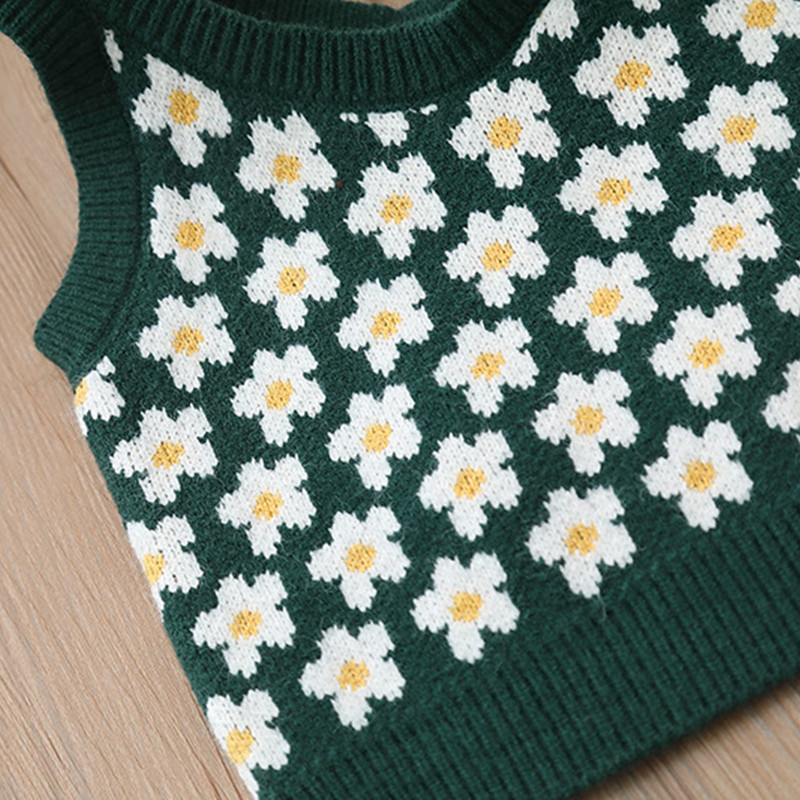 2023. Dječja odjeća Pleteni prsluci za djevojčice Novo proljeće Pulover bez rukava s cvijetom za bebe Modna dječja odjeća