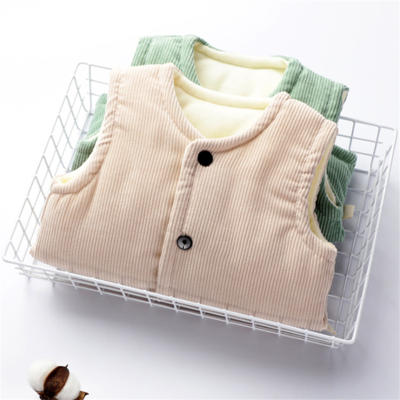 Dječji prsluk za djevojčice Dječaci Jednobojna pamučna zimska jakna Odjeća za bebe Topli prsluk Dječji kaputi bez rukava Gornja odjeća za dječake i djevojčice