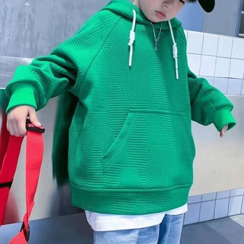 Nova dječja odjeća za proljeće 2023. Raglan Top za dječake Zgodna korejska verzija Jednobojne majice s dugim rukavima i džepovima Trend