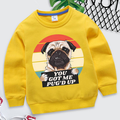 Pug Hoodie Παιδική φούτερ Harajuku Animal You Got Me Pug`d Up Εκτύπωση Παιδικά Ρούχα Κορίτσια Μπλούζες κινουμένων σχεδίων Funny Pug Boys Hoodie