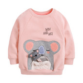2023 Baby Girls Lovely φούτερ με Koala Νέα μόδα φθινοπωρινά μπλουζάκια Ροζ βαμβακερά καθημερινά ρούχα για παιδιά 2-7 ετών