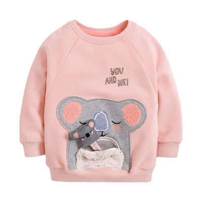 2023 Baby Girls Lovely φούτερ με Koala Νέα μόδα φθινοπωρινά μπλουζάκια Ροζ βαμβακερά καθημερινά ρούχα για παιδιά 2-7 ετών