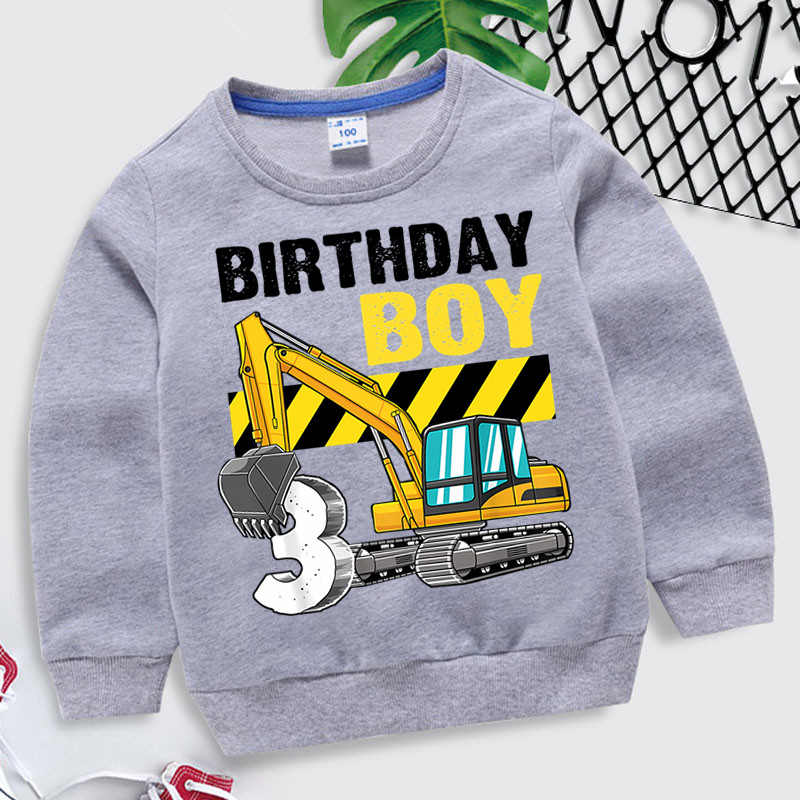 Hoodies s printom bagera Dječaci Djevojčice Dukserice s crtićima broj 3 Dječje vintage proljetne majice s kapuljačom Ležerna modna dječja odjeća