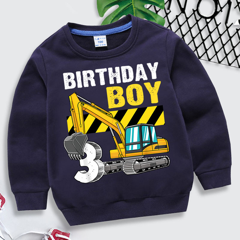 Hoodies s printom bagera Dječaci Djevojčice Dukserice s crtićima broj 3 Dječje vintage proljetne majice s kapuljačom Ležerna modna dječja odjeća